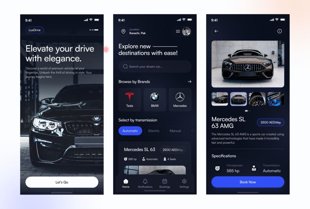 car rental app in flutter